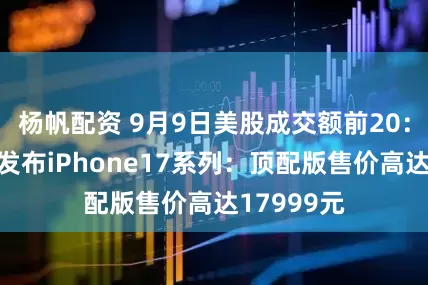 杨帆配资 9月9日美股成交额前20：苹果正式发布iPhone17系列：顶配版售价高达17999元